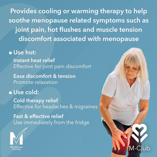 M-Club Hot & Cold Wrap For Menopause - Use As Neck Cooler Wrap Or Heated Neck & Shoulder Heat Pad For Joint Pain – Reusable Cooling Comfort Or Warm Relaxation – Microwave & Freezer Safe