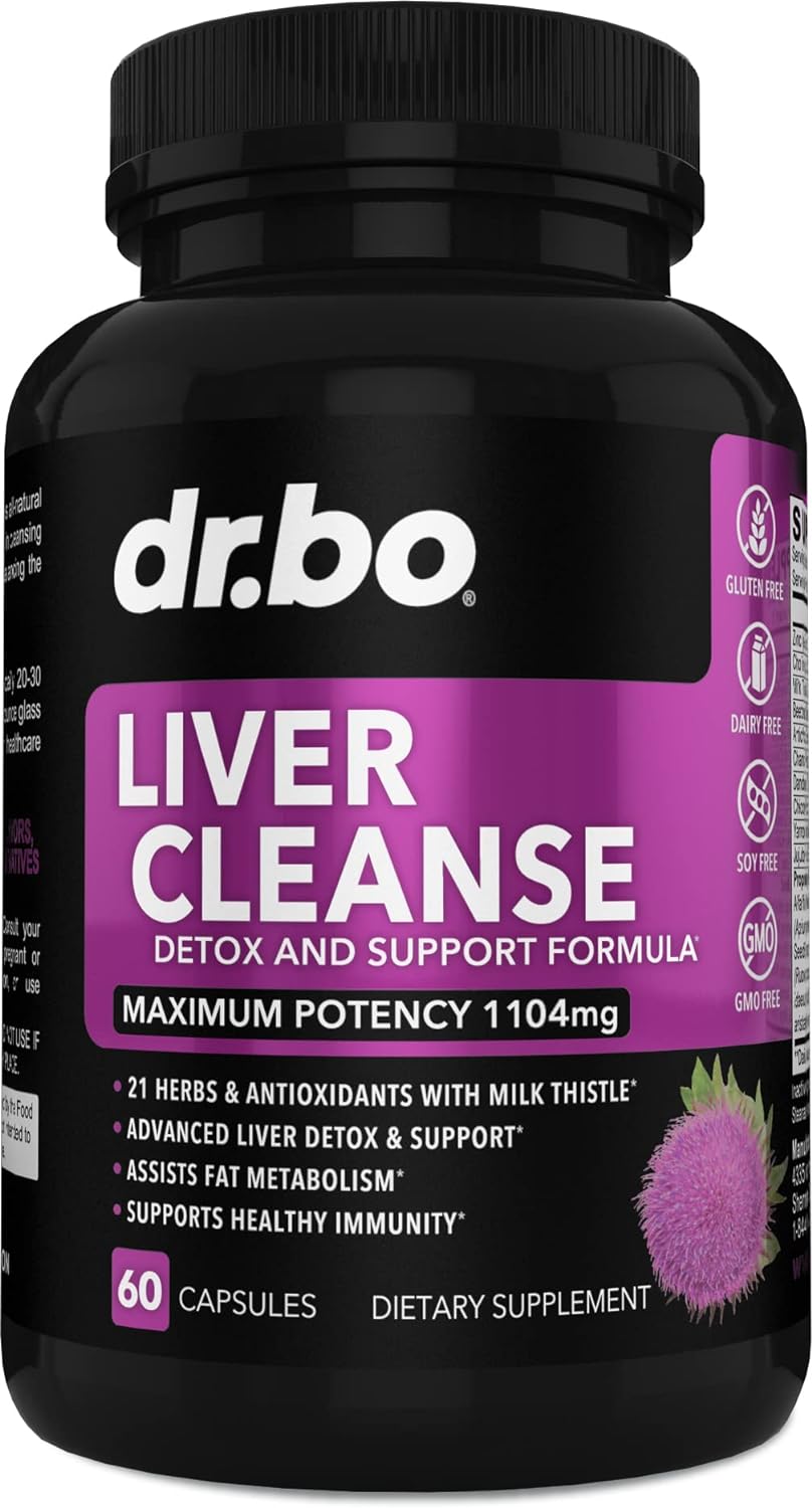 Liver Cleanse Detox Support Supplement - Complete Health Repair Pills with Artichoke, Berberine, Turmeric Herbs - Aid Gallbladder Care Formula Capsules & Natural Milk Thistle Dandelion Supplements