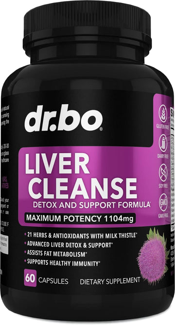 Liver Cleanse Detox Support Supplement - Complete Health Repair Pills with Artichoke, Berberine, Turmeric Herbs - Aid Gallbladder Care Formula Capsules & Natural Milk Thistle Dandelion Supplements