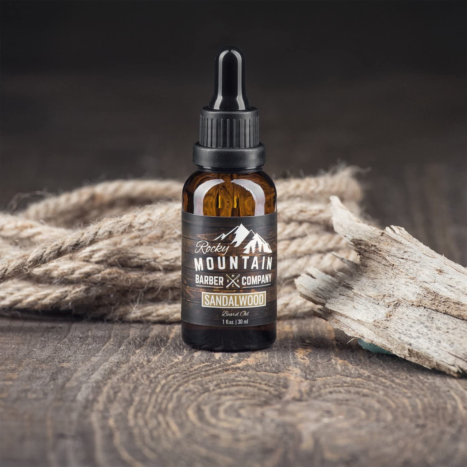 Rocky Mountain Barber Company Men’S Sandalwood Beard Oil Featuring Grapeseed Oil, Coconut Oil, Argan Oil And Real Sandalwood Essential Oil : Beauty & Personal Care