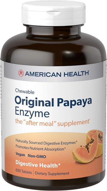 American Health Chewable Multi-Enzymes, Original Papaya, 250 Count