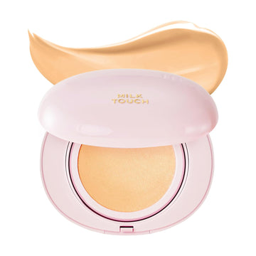 Milktouch Cushion Foundation, 24H Flawless Skin, Radiant Shine, No Oxidation, Long-Lasting, Non-Creasing, 60% Hydrating Skincare Infused Korean Foundation, Valentines Gifts (24W Honey)