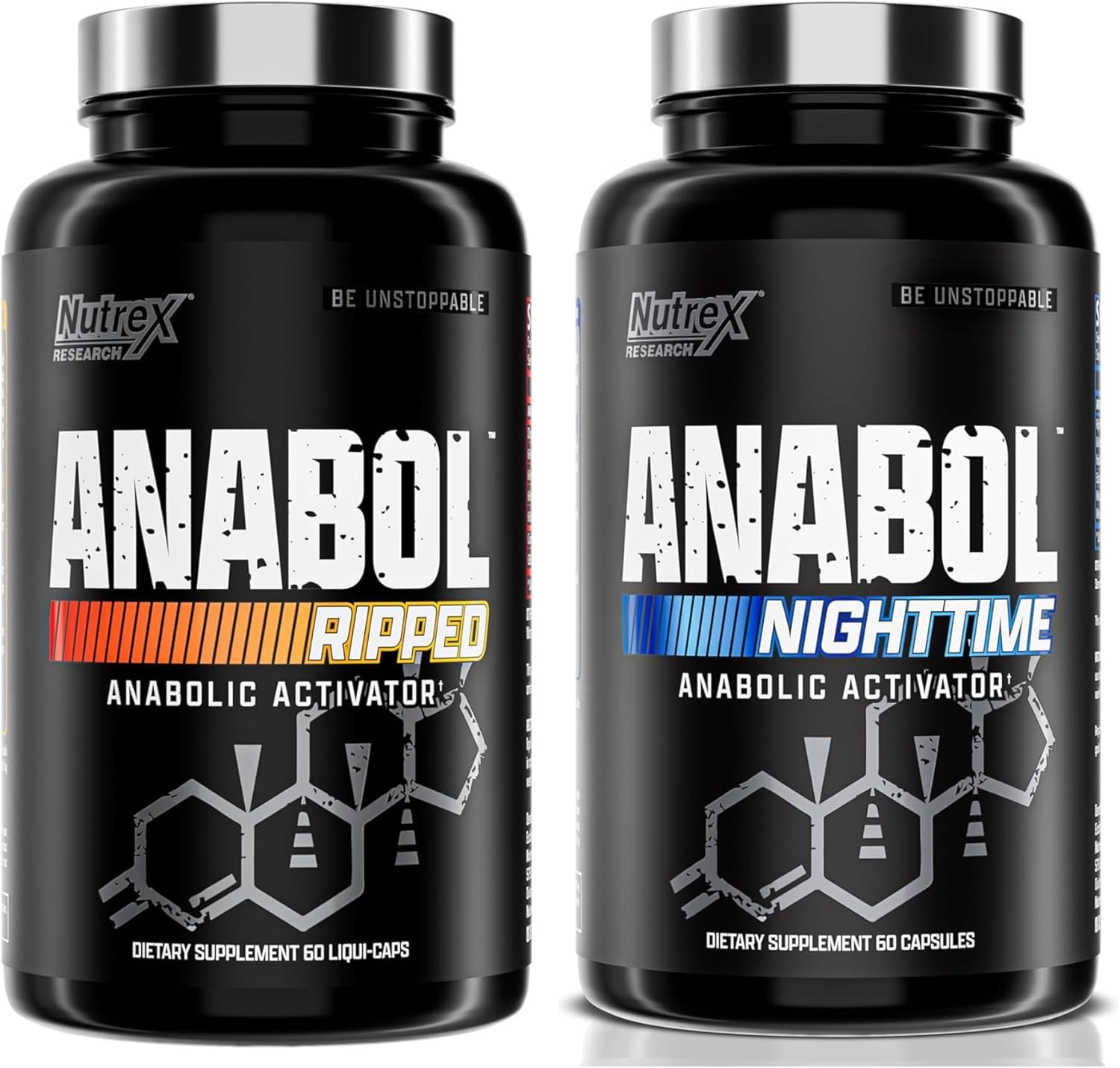 Nutrex Research Anabol Ripped & Nighttime Pm Muscle Builder And Shredding Combo