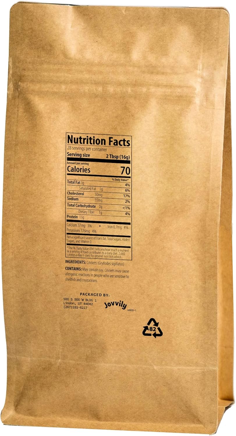 Jovvily Cricket Protein Powder - 1 Lb - No Added Flavor - Mild Taste : Health & Household