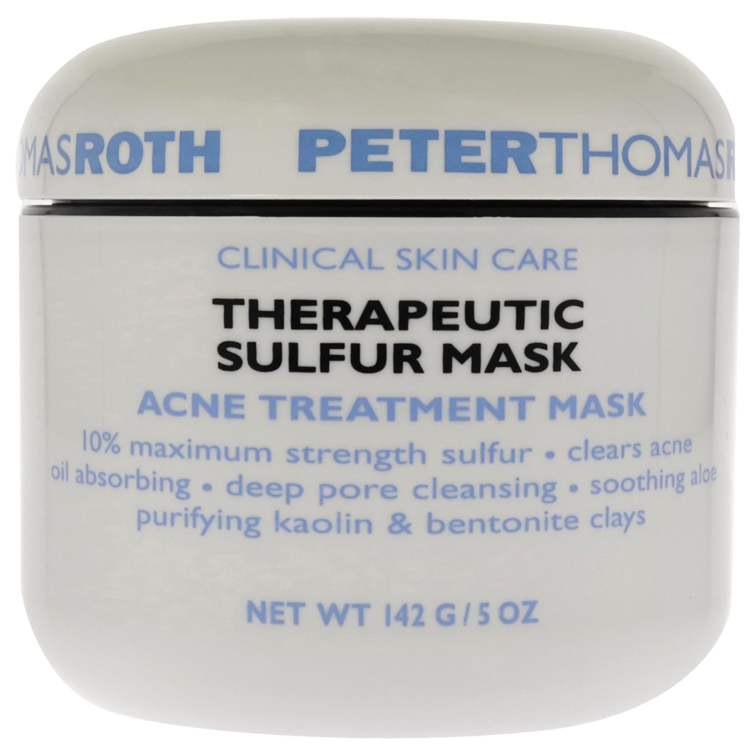 Peter Thomas Roth | Therapeutic Sulfur Acne Treatment Mask | Maximum-Strength Sulfur Mask for Acne, Clears Up and Helps Prevent Acne Blemishes, Oil Absorbing and Pore Cleansing : Peter Thomas Roth: Beauty & Personal Care