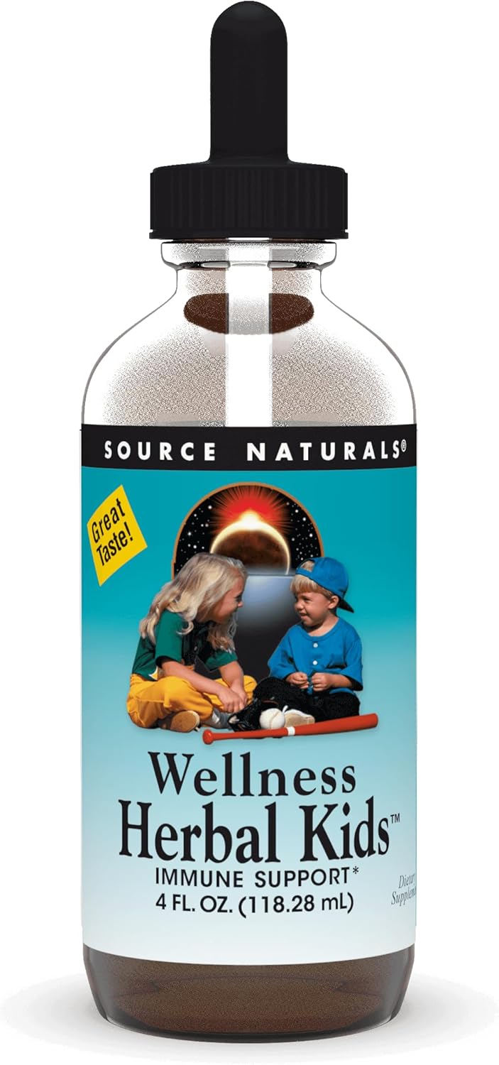 Source Naturals Wellness Herbal Kids Liquid Formula - For Immune System Support - 4 Fluid Oz