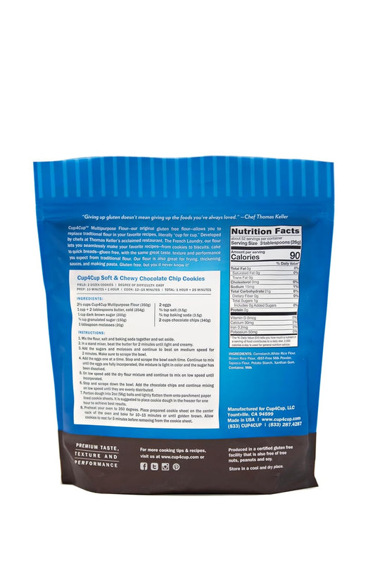 Cup4Cup Multipurpose Flour, 3 Pounds, Certified Gluten Free Flour, 1:1 All Purpose Flour Substitution, Non-GMO, Kosher, Made in the USA