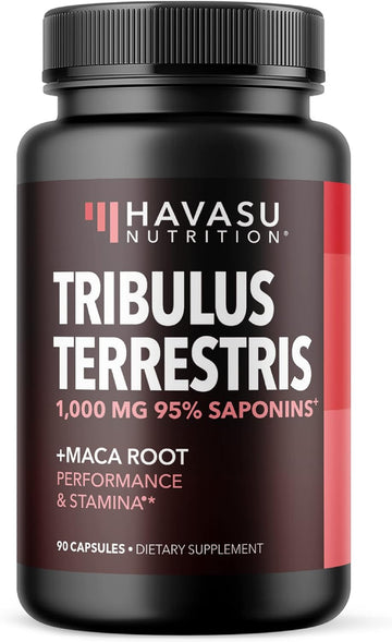 Tribulus Terrestris Extract with Maca Root Powder for Enhanced Male Vitality, Performance and Stamina | Tribulus Terrestris for Men 1,000 mg Supports Energy for Both The Gym and Bedroom | 90 Capsules