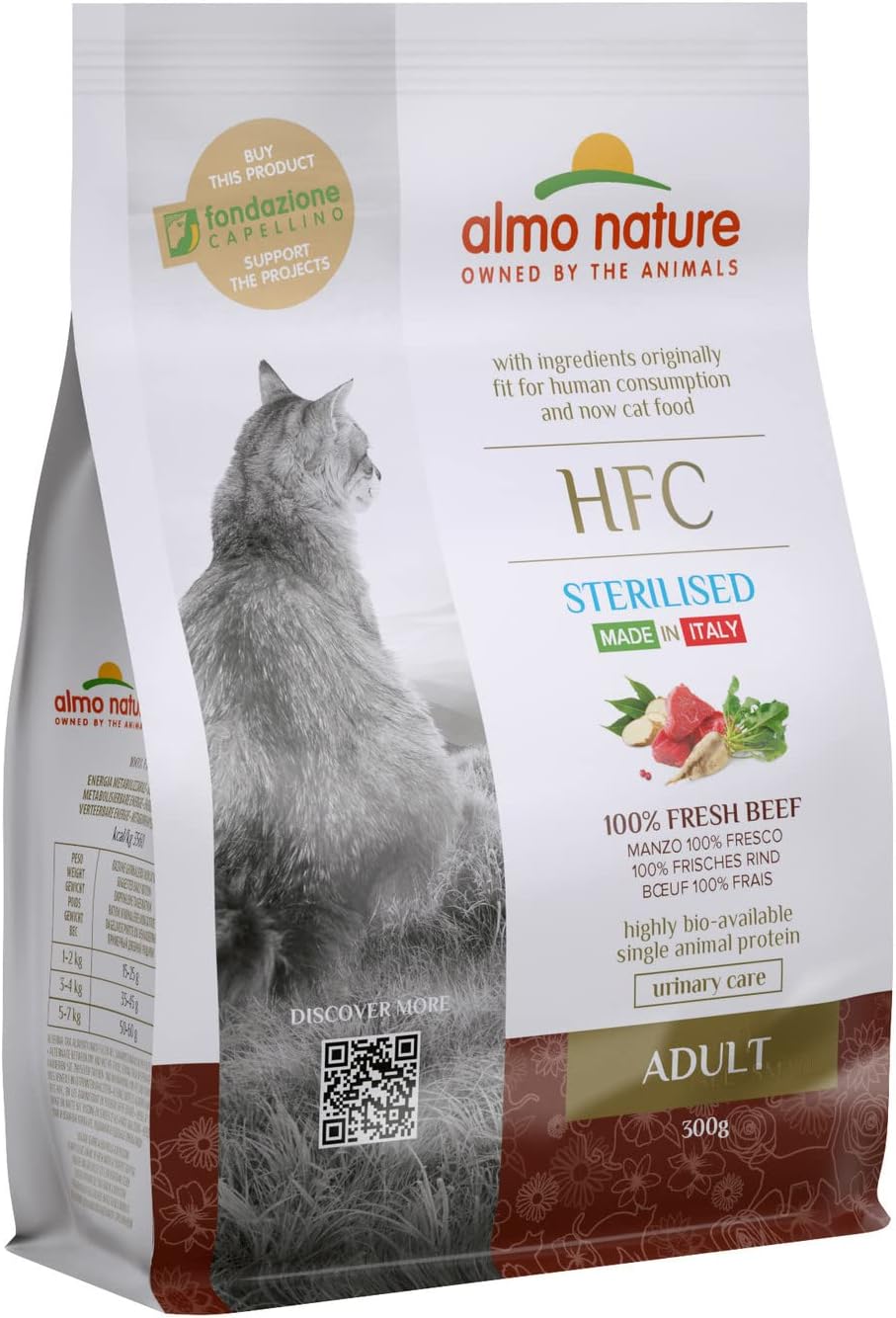 almo nature HFC Adult Sterilized Cod- Complete Dry Cat Food for Adult Neuteured Cats with 100% HFC Fresh Cod- 1,2 Kg Bag :Pet Supplies