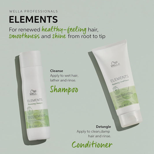 Wella Professionals Elements Renewing Shampoo & Conditioner Set, Sulfate & Silicone Free, Instant Detangling, For All Hair Types, Retail Sizes