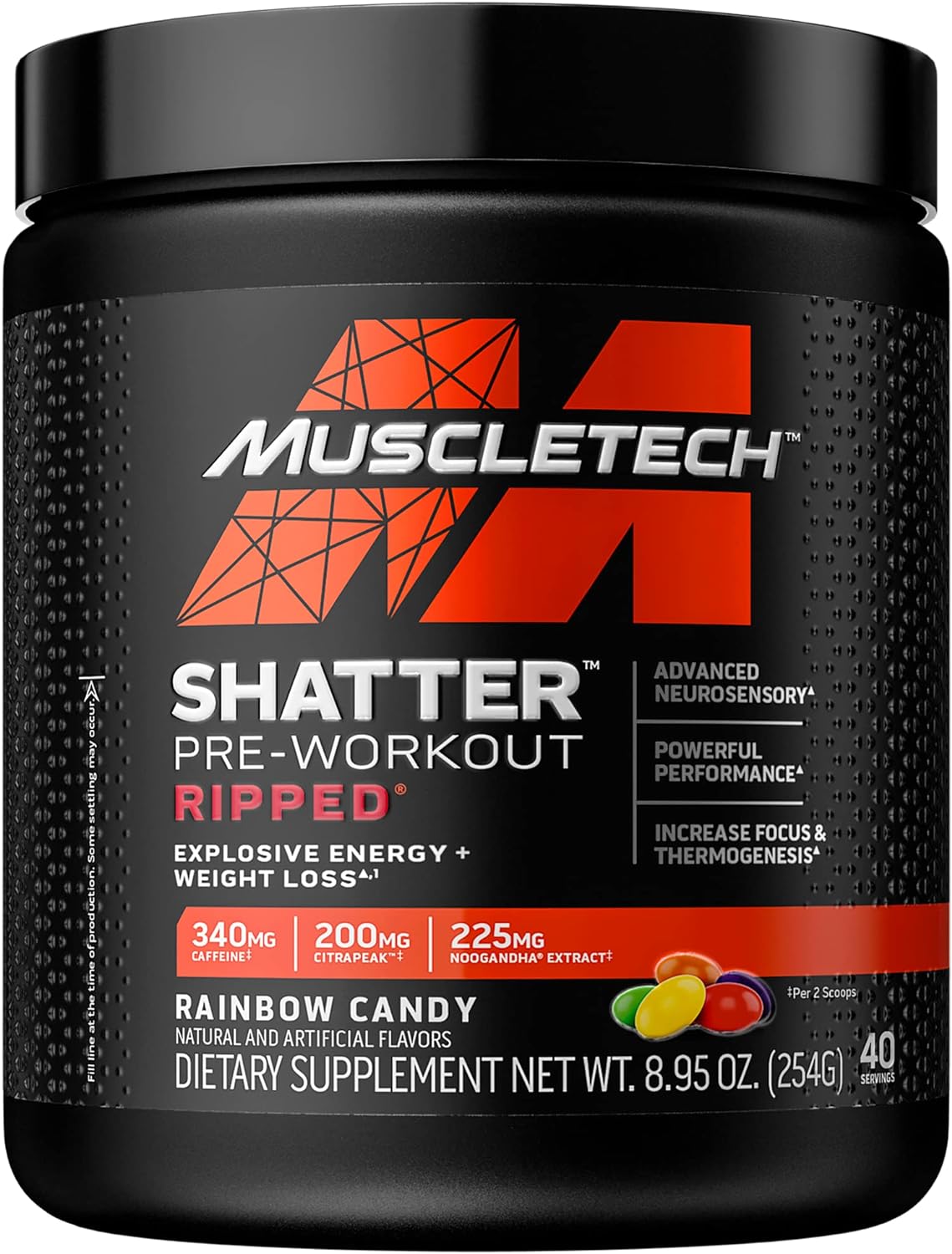 Pre Workout + Weight Loss MuscleTech Shatter Ripped Pre-Workout Pre Wo