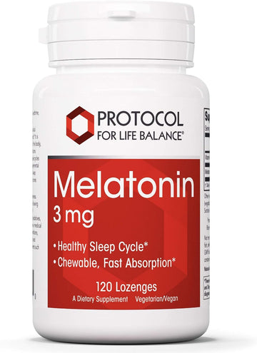 Protocol Melatonin 3mg with Vitamin B6 - Immune and Sleep Support - 120 Lozenges