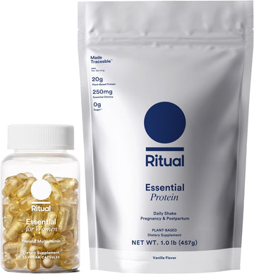Ritual Prenatal Multivitamin and Protein Duo with Prenatal Vitamins and Organic Vanilla Protein Powder 20g, Supports Pregnancy, Choline for Prenatal, Postpartum and Lactation