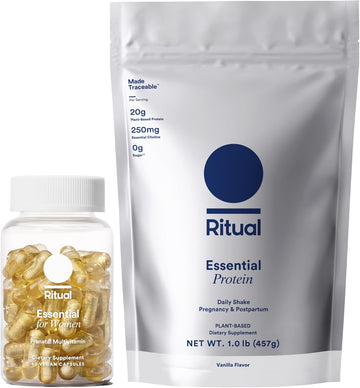 Ritual Prenatal Multivitamin And Protein Duo With Prenatal Vitamins And Organic Vanilla Protein Powder 20G, Supports Pregnancy, Choline For Prenatal, Postpartum And Lactation