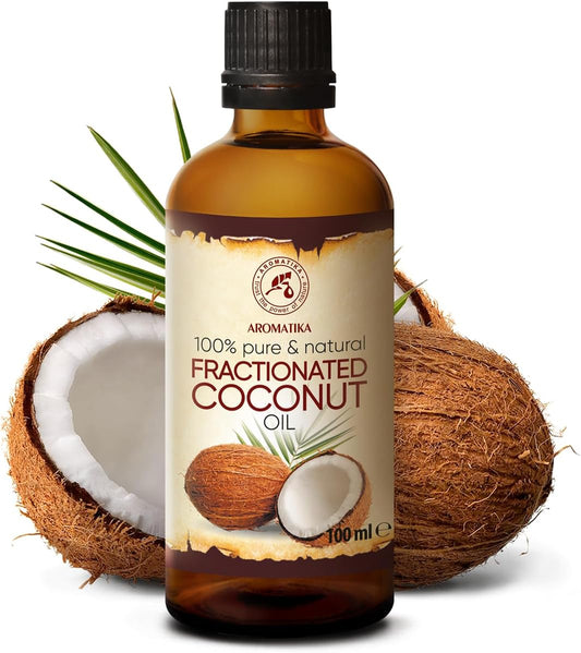 Coconut Oil 100Ml - Fractionated - Cocos Nucifera Oil For Beauty - Massage Oil - Wellness - 100% Pure & Natural - Base Oil - Odorless - Intensive Face Treatment - Body Care - Skin - Hair