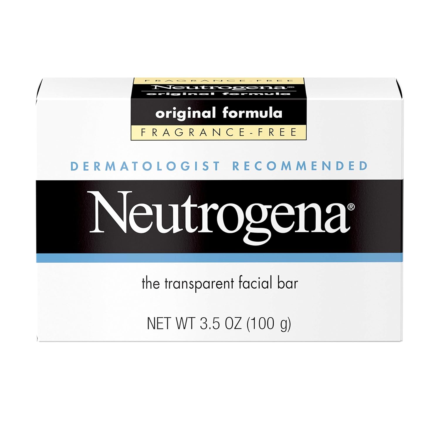 Neutrogena Original Amber Bar Fragrance-Free Facial Cleansing Bar with Glycerin, Pure & Transparent Gentle Face Wash Bar Soap, Free of Harsh Detergents, & Dyes, Hypoallergenic, 3.5 Oz (Pack of 3) : Beauty & Personal Care