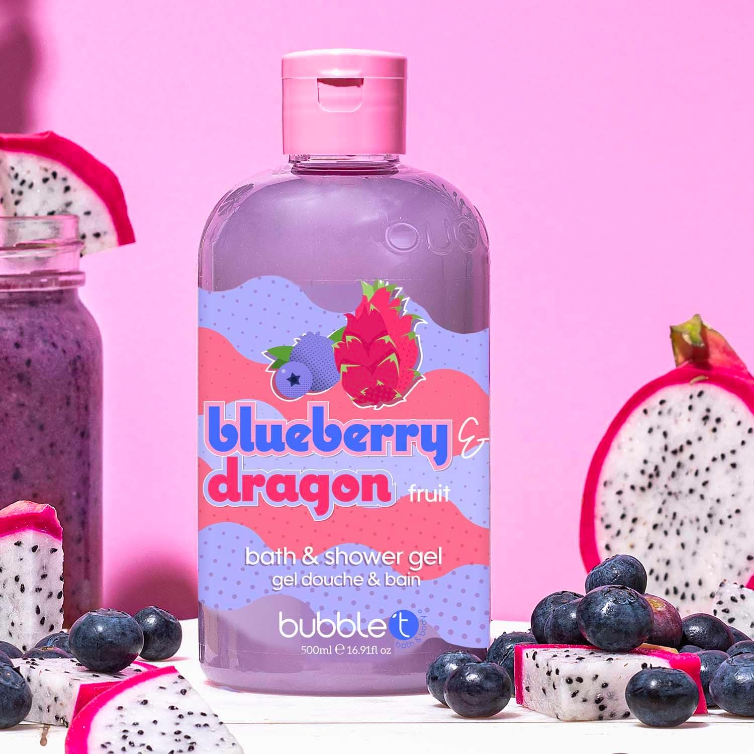 Bubble T Cosmetics Blueberry & Dragonfruit Smoothie Fruit Bath & Shower Gel, Packed with Fruity Extracts to Nourish & Hydrate Skin, 500ml : Amazon.co.uk: Beauty