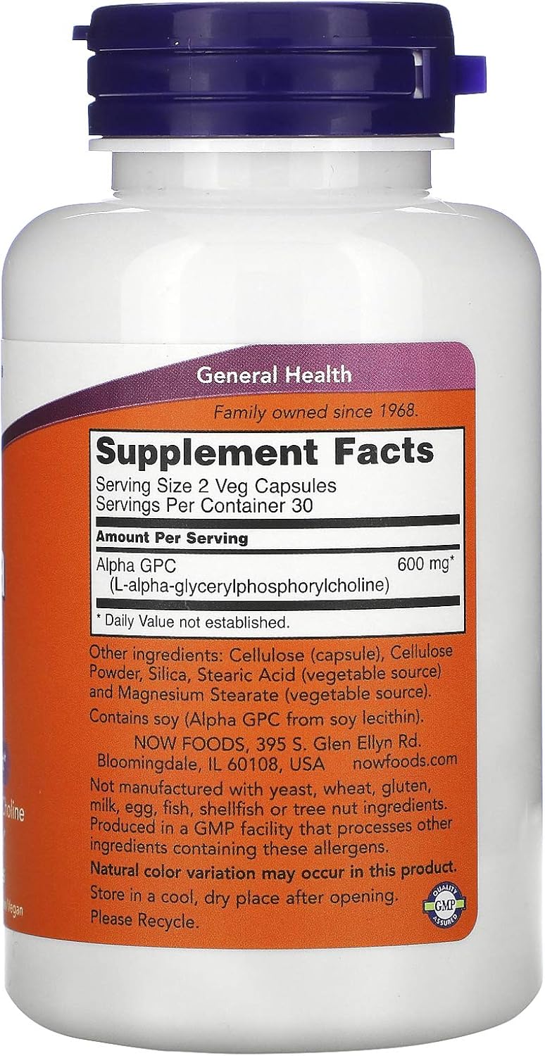 Now Foods Now Foods Alpha Gpc 300Mg, 60 Veg Caps (Pack Of 2)