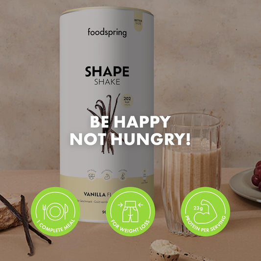 Foodspring Shape Shake Vanilla - Complete Meal-Replacement Shake For Weight Control With Premium Protein, Only 202 Kcal Per Serving, Gluten-Free - 900G