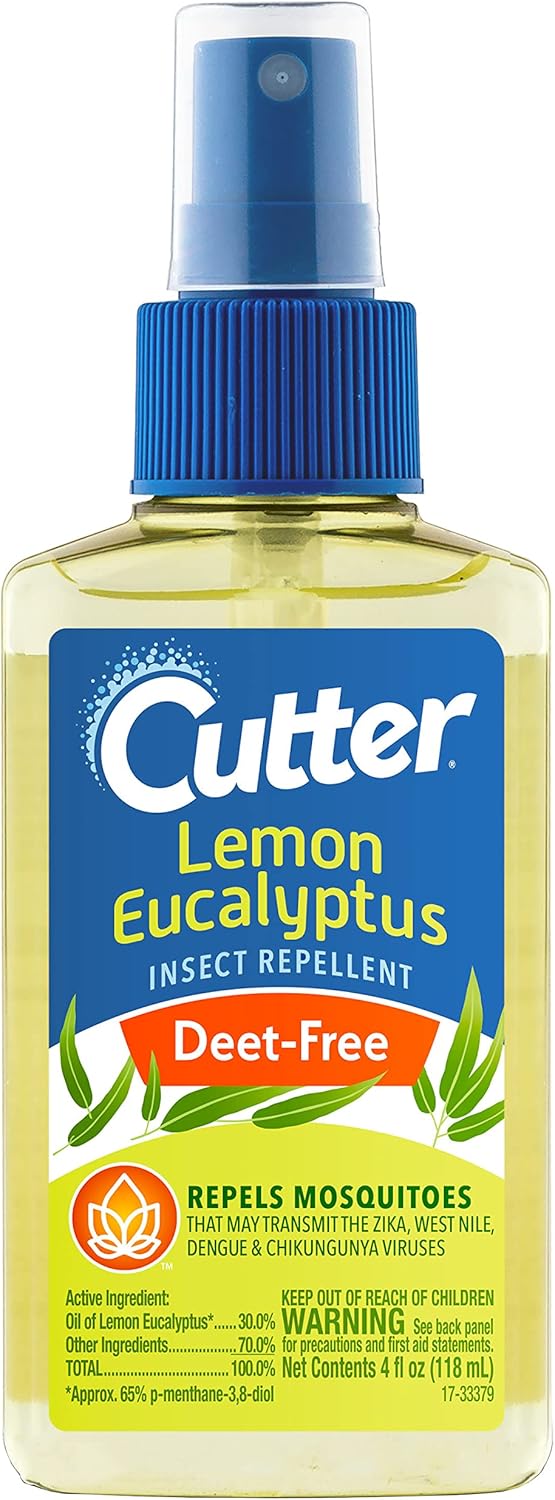 Cutter Lemon Eucalyptus Insect Repellent, No Deet Mosquito Repellent, 4 Fl Ounce (Pump Spray)