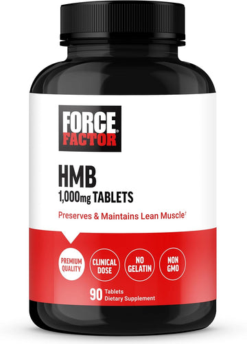 Force Factor Hmb Supplement To Preserve Lean Muscle, Support Workout Recovery, And Prevent Muscle Protein Breakdown, Clinical Dose, Premium Quality, Non-Gmo, 90 Tablets