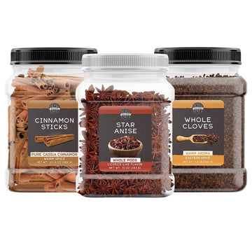 Birch & Meadow Mulling Spice Bundle, Whole Star Anise, Cinnamon Sticks, And Whole Cloves, Various Sizes, Flavorful Spices, Warm Aromas