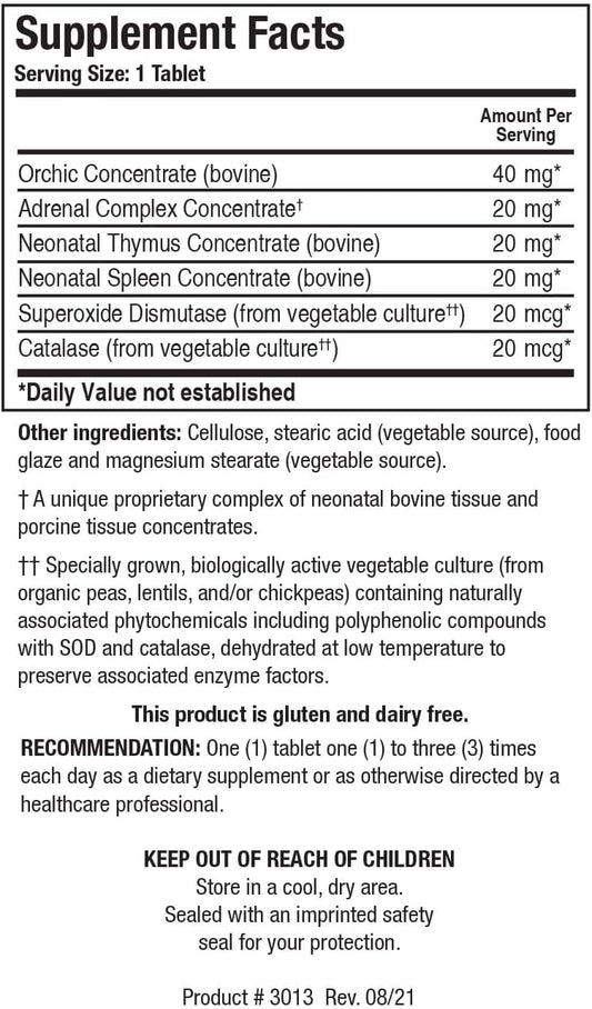 Biotics Research Cytozymem Male Glandular Combination Formula, Male Hormone Support, Healthy Endocrine Function, Sod, Catalase, Potent Antioxidant Activity. 60 Tablets