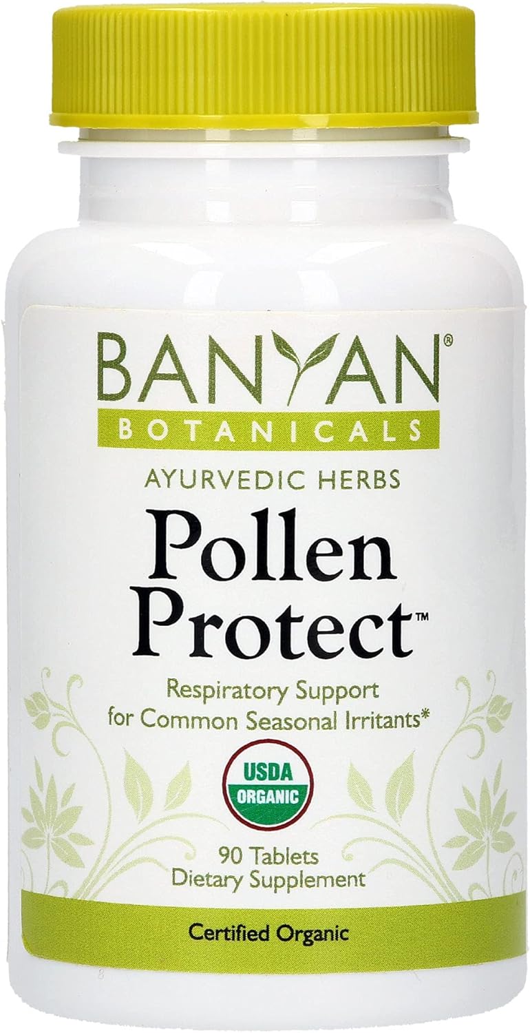 Banyan Botanicals Pollen Protect – Clinically Tested Organic Ayurvedic Supplement – For a Healthy Respiratory Response to Seasonal Irritants* – 90 Tablets – Non-GMO Natural Sustainably Sourced Vegan