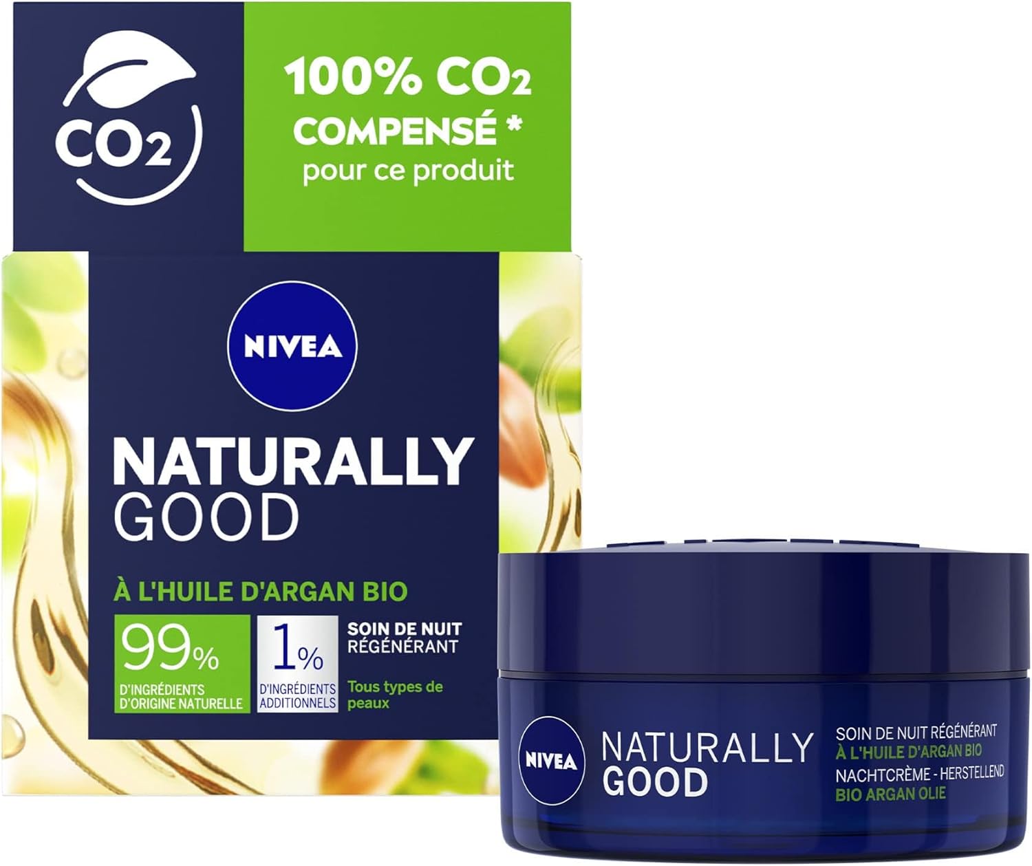Nivea Naturally Good Soin De Nuit Régénérant Argan 50 Ml