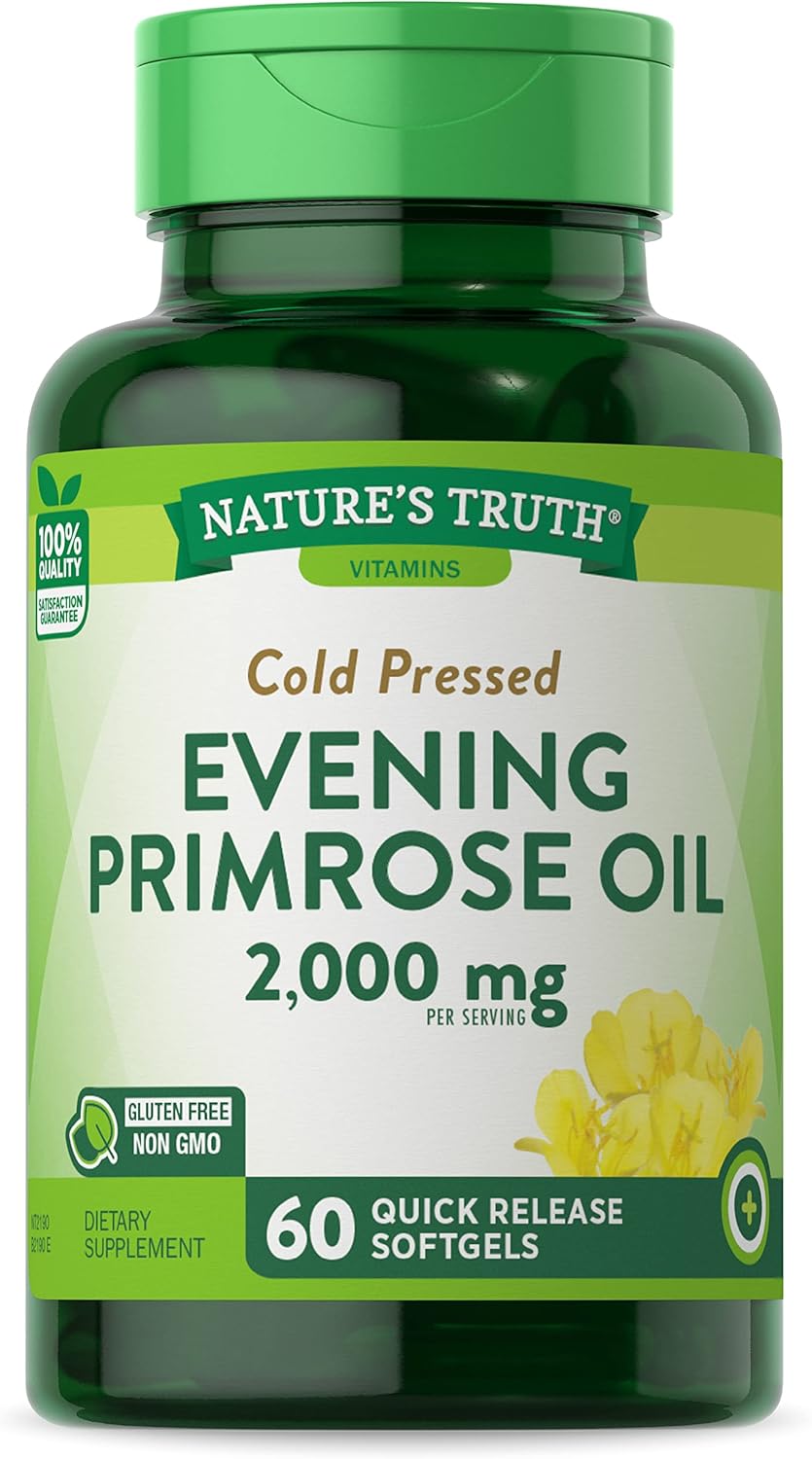 Evening Primrose Oil Capsules | 60 Softgels | Cold Pressed | Non-Gmo, Gluten Free | By Nature'S Truth