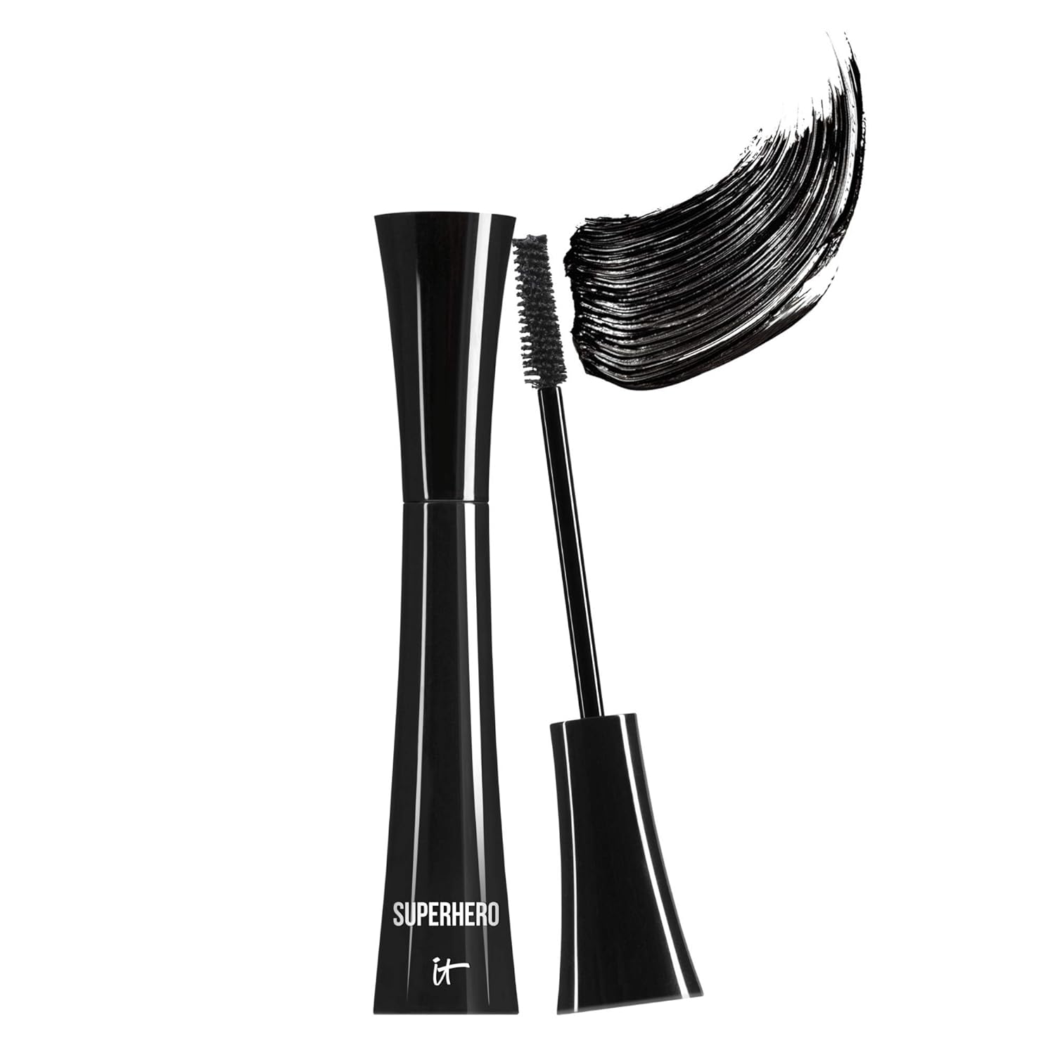 It Cosmetics Superhero Mascara – Volumizing And Lengthening Black Mascara, Buildable Lash Volume With Collagen, Biotin & Peptides, Lifting & Curling Formula, Suitable For Sensitive Eyes