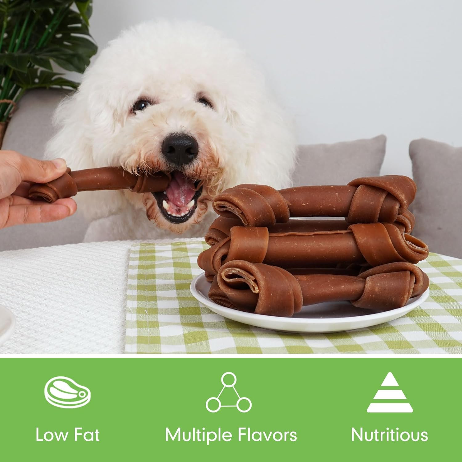 MON2SUN Rawhide Free Dog Treats, Peanut Butter Bones, 5 Inch 6 Count Dog Chews for Small and Medium Dogs, Healthy Dog Bones for Balanced Nutrition (Peanut Butter, 12.7 Ounce -Pack of 1) : Pet Supplies