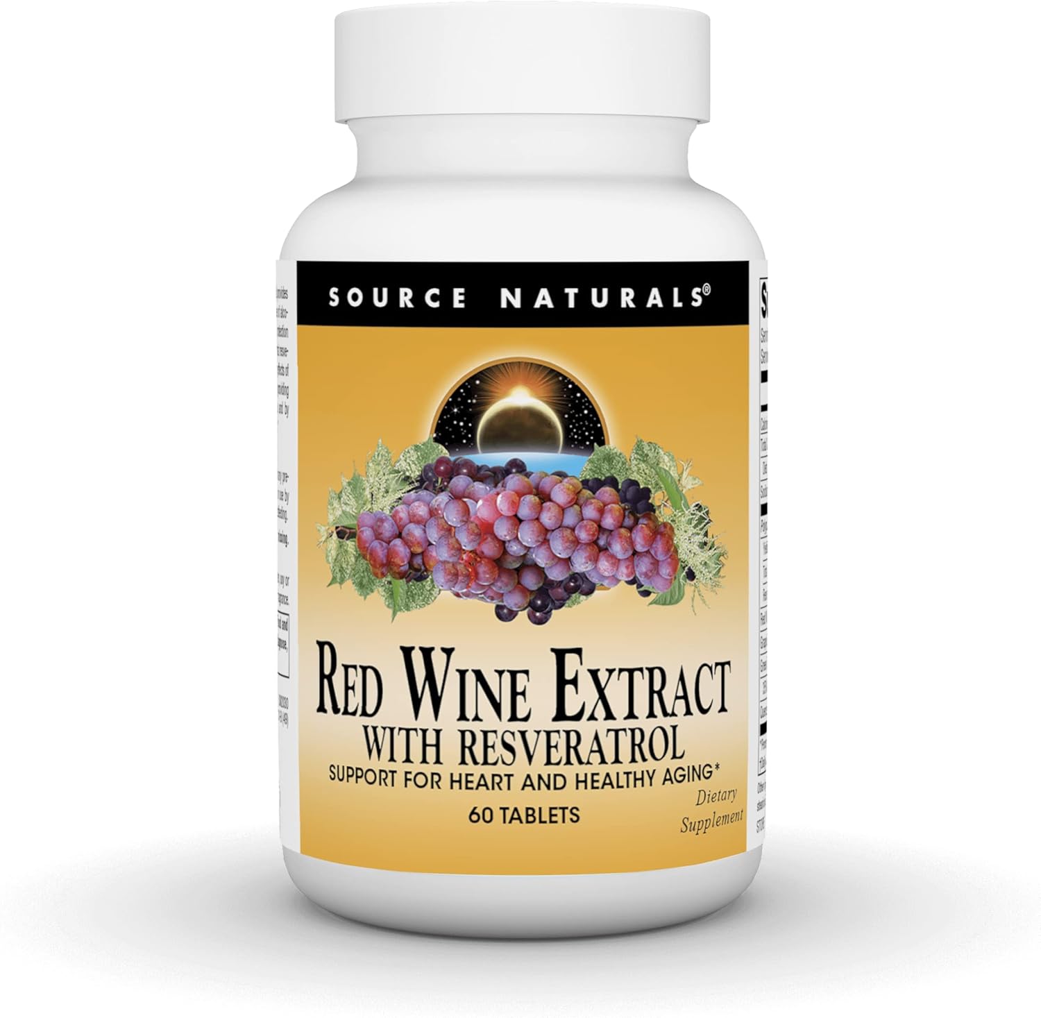 Source Naturals Red Wine Extract with Resveratrol, Suport for Healthy Aging* - 60 Tablets