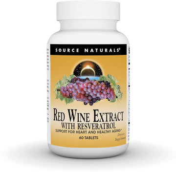 Source Naturals Red Wine Extract with Resveratrol, Suport for Healthy Aging* - 60 Tablets