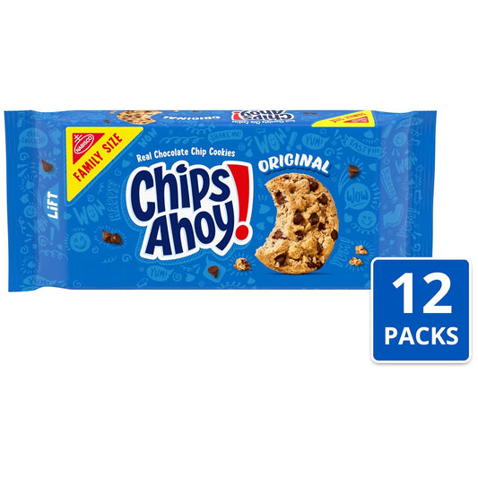 Chips Ahoy! Original Chocolate Chip Cookies, Family Size, 12 - 18.2 Oz Packs