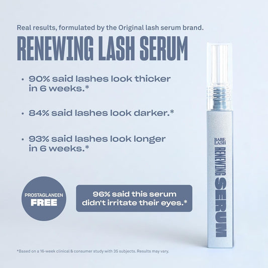 Babe Original Renewing Lash Serum – Peptide-Infused Eyelash Serum For Fuller, Longer-Looking Natural Lashes, Lash Enhancing Treatment With Nourishing Botanicals, Cruelty-Free & Gentle, 6Ml : Beauty & Personal Care