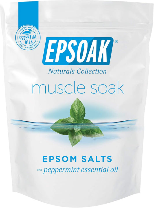 Epsoak Muscle Soak 4 Lbs. - Speed Muscle Recovery, Soothe Aching Muscles, And Reduce Inflammation With Epsom Salt & Premium Eucalyptus & Peppermint Essential Oils (Qty 2 X 2 Lb. Bags)