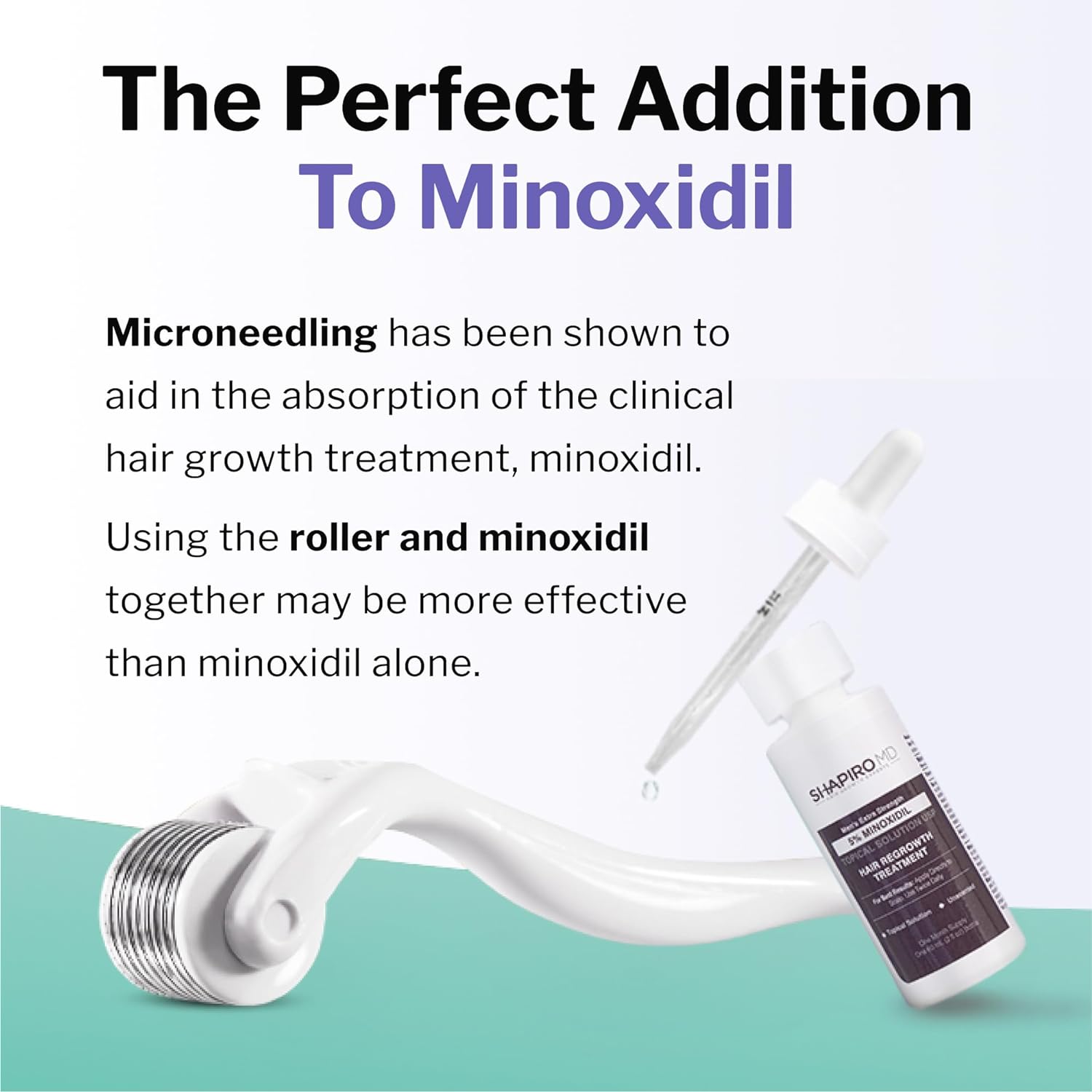 Shapiro MD Microneedle Dermal Roller System, Exfoliates and Invigorates Scalp, 0.25 mm Needles, Painless Design : Beauty & Personal Care