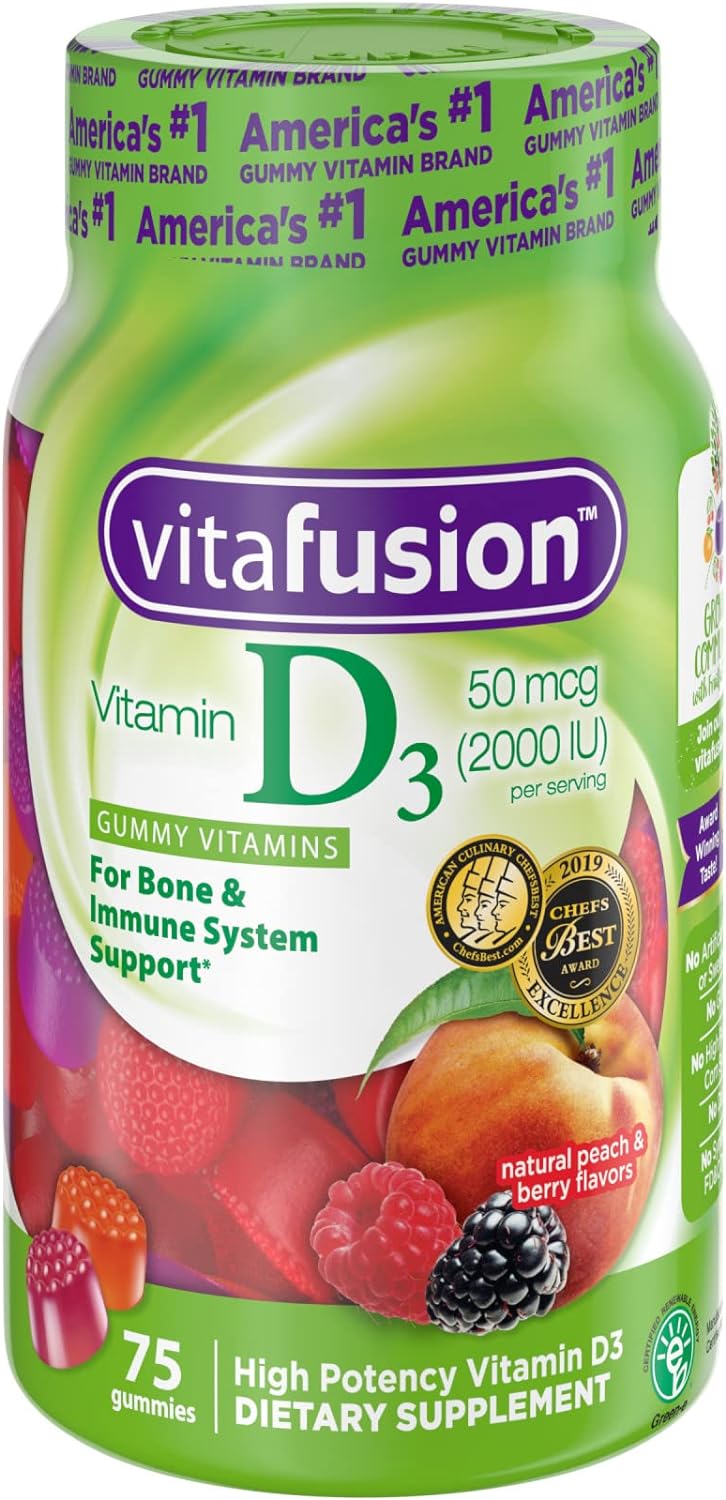 Vitafusion Vitamin D3 Gummy Vitamins, 75 Count (Pack of 3)