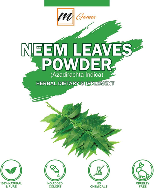 100% Natural Neem Leaf Powder Pure Azadirachta Indica Ayurvedic Herb for Skin, Hair Care and Cosmetic Formulations 227 GMS / 0.5 LBS