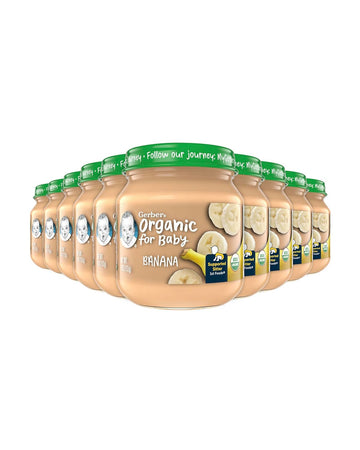 Gerber 1st Foods Organic for Baby Baby Food, Banana, 4 oz Jar (10 Pack)