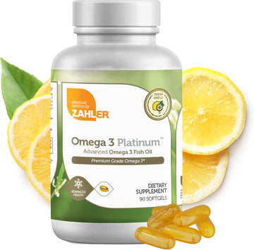 Zahler Omega 3 Fish Oil - Omega 3 Supplements With Omega 3 Fatty Acids, 600 Mg Epa And 400 Mg Dha - Omega3 Fish Oil Supplements Derived From Kosher Tuna - Supports Brain & Heart Health (90 Softgels)