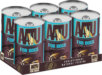 AATU 90/10 Wet Dog Food in a Tin - Tuna & Salmon (6x400g) - Grain Free Recipe - No Artificial Ingredients - Good for Low Maintenance Feeding?WATS400
