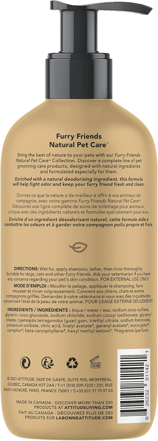 ATTITUDE Natural Deodorizing Shampoo for Cat & Dog, Vegan and Cruelty-Free, Lavender, 16 Fl Oz