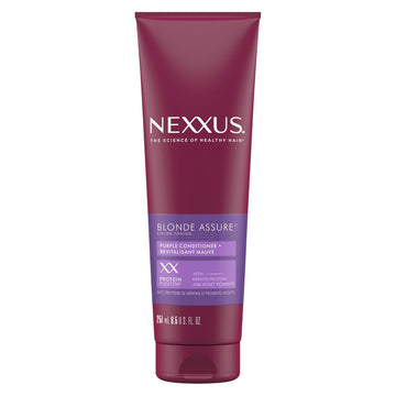 Nexxus Hair Color Blonde Assure Purple Conditioner, Keratin Conditioner, For Blonde And Bleached Hair, Color Conditioner 8.5 Oz