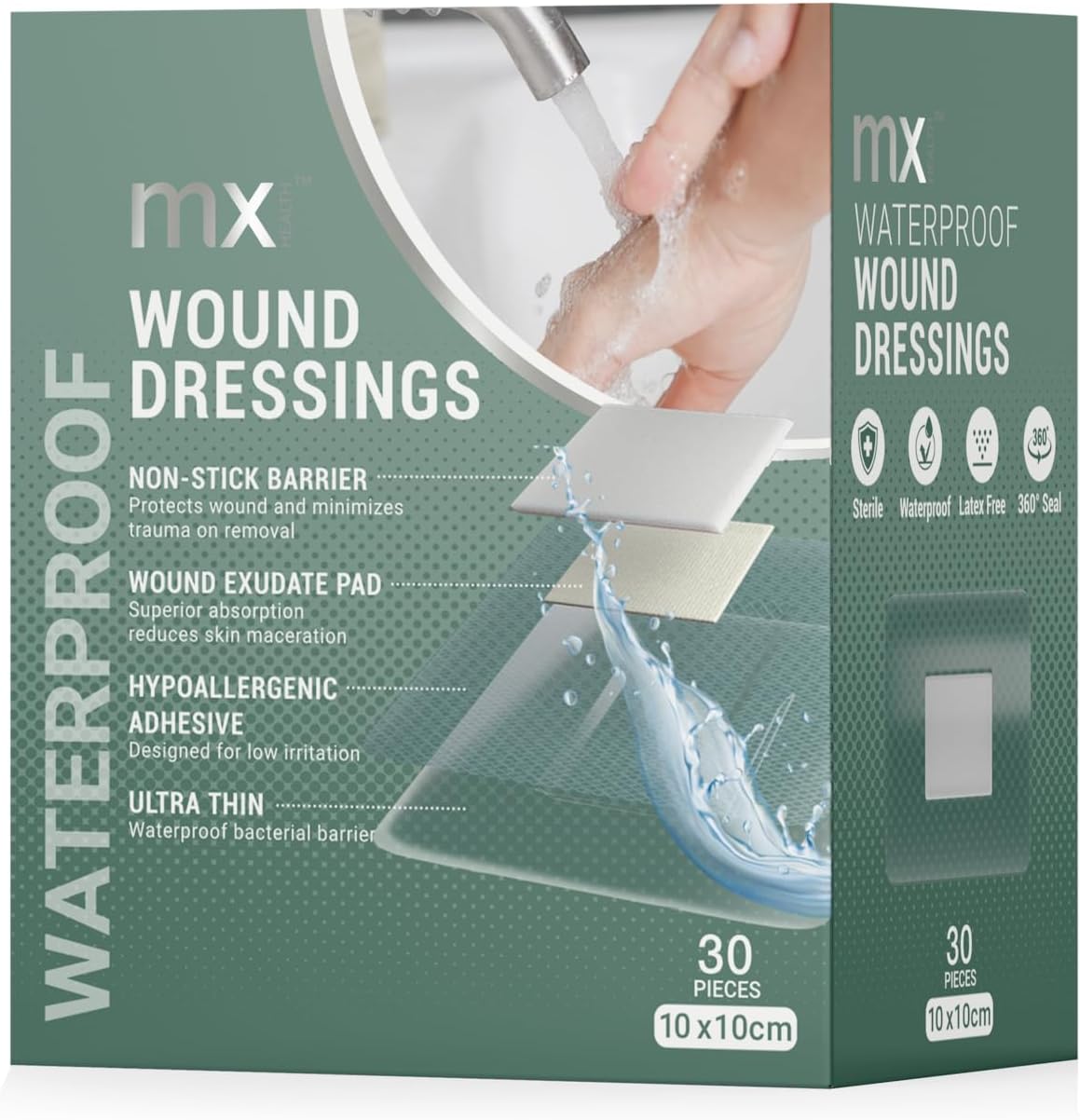 Wound Dressing Film+Pad 10X10Cm (30'S)