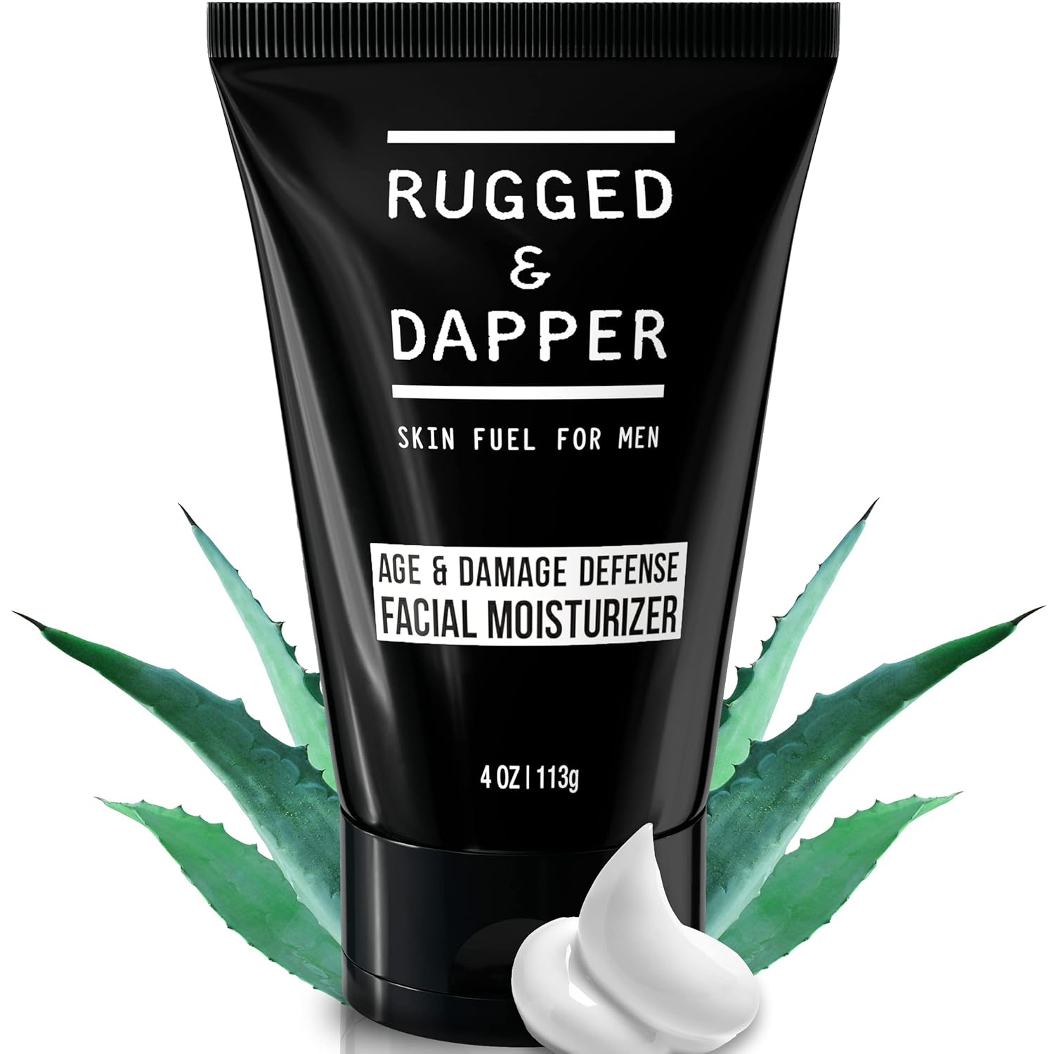 Rugged & Dapper Age Defense Mens Face Moisturizer | 4Oz | Hydrating Mens Face Lotion | Unscented + Anti- Aging Formula For Clear Skin | Natural Ingredients | Made In Usa