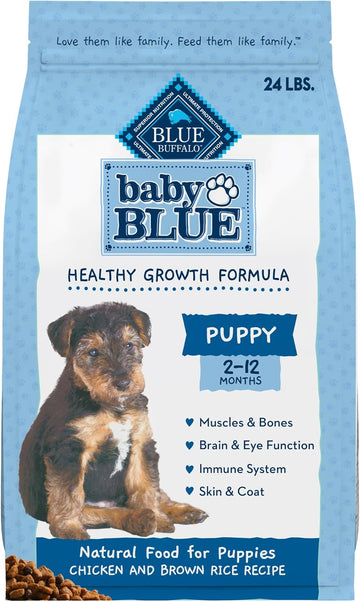 Blue Buffalo Baby Blue Natural Dry Food For Puppies, Healthy Growth Formula With Dha, Savory Chicken Recipe, 24-Lb. Bag