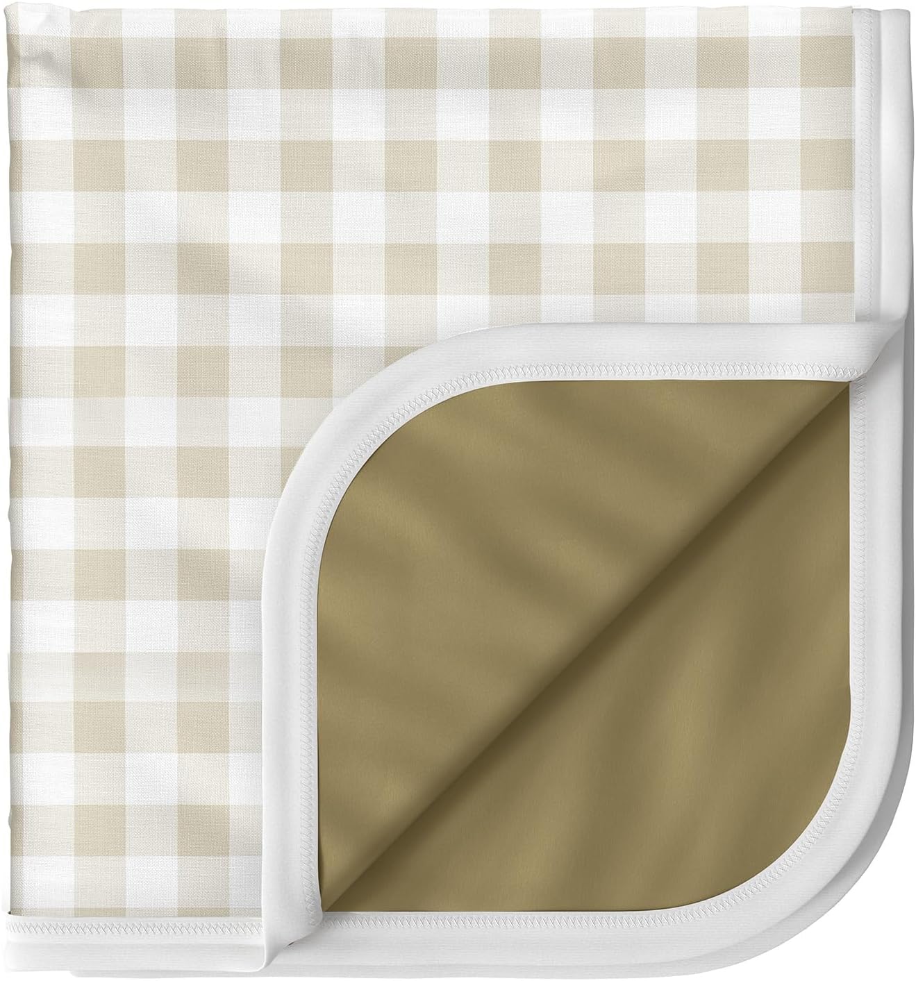 Pobi Baby Premium Baby Blanket, Soft Stretchy Quilt For Babies, Toddlers, Kids (Gingham Khaki)