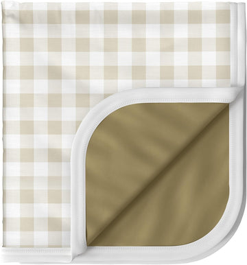 Pobi Baby Premium Baby Blanket, Soft Stretchy Quilt For Babies, Toddlers, Kids (Gingham Khaki)
